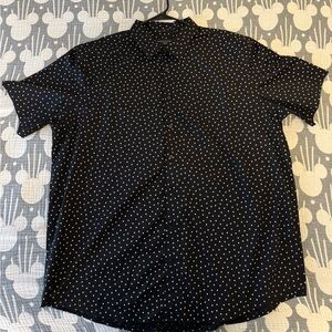 2XLT Shaq Black Polka Dot Button-Up Shirt - Classic & Versatile like new. Tall